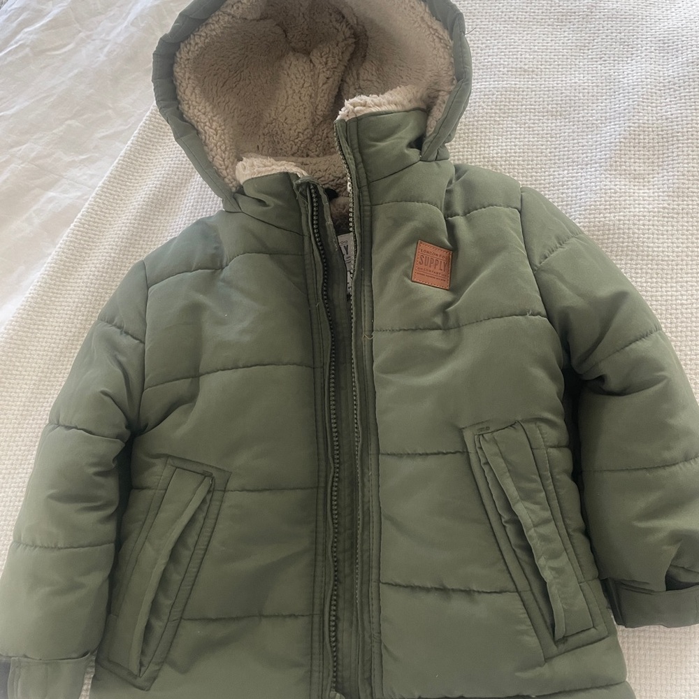 London Fog Olive Green Jacket with Fleece Interior